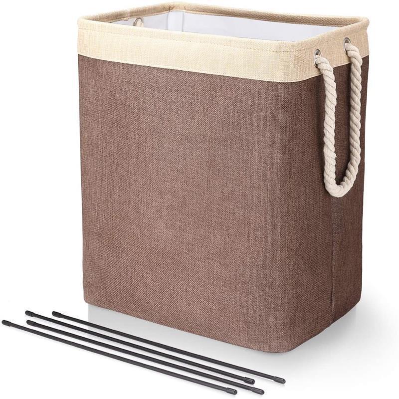 Foldable fabric laundry basket, bathroom