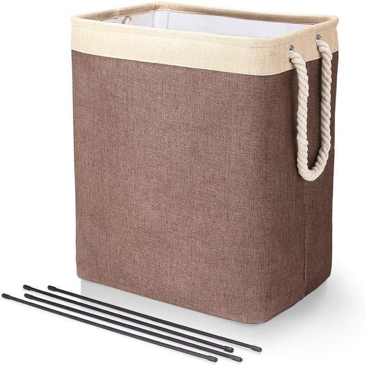 Foldable fabric laundry basket, bathroom