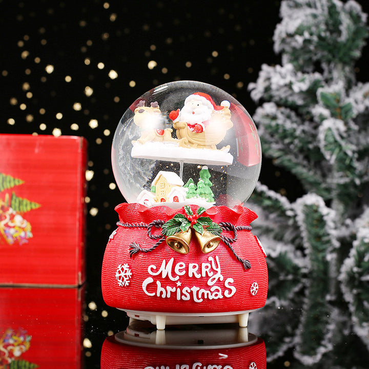 Christmas snow globe with music and light