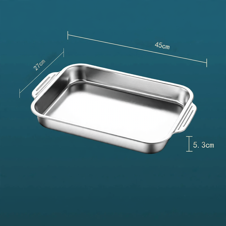 Stainless steel serving tray, square