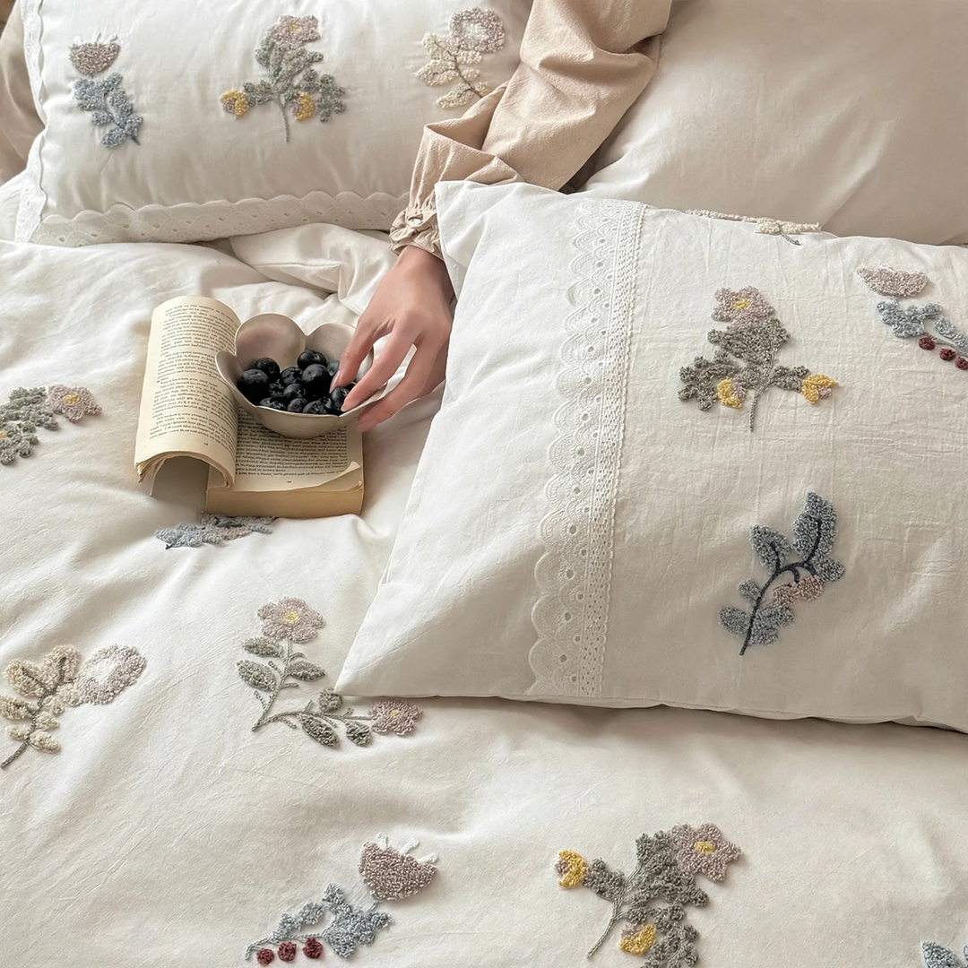 Cotton bedding set, country house style, floral pattern