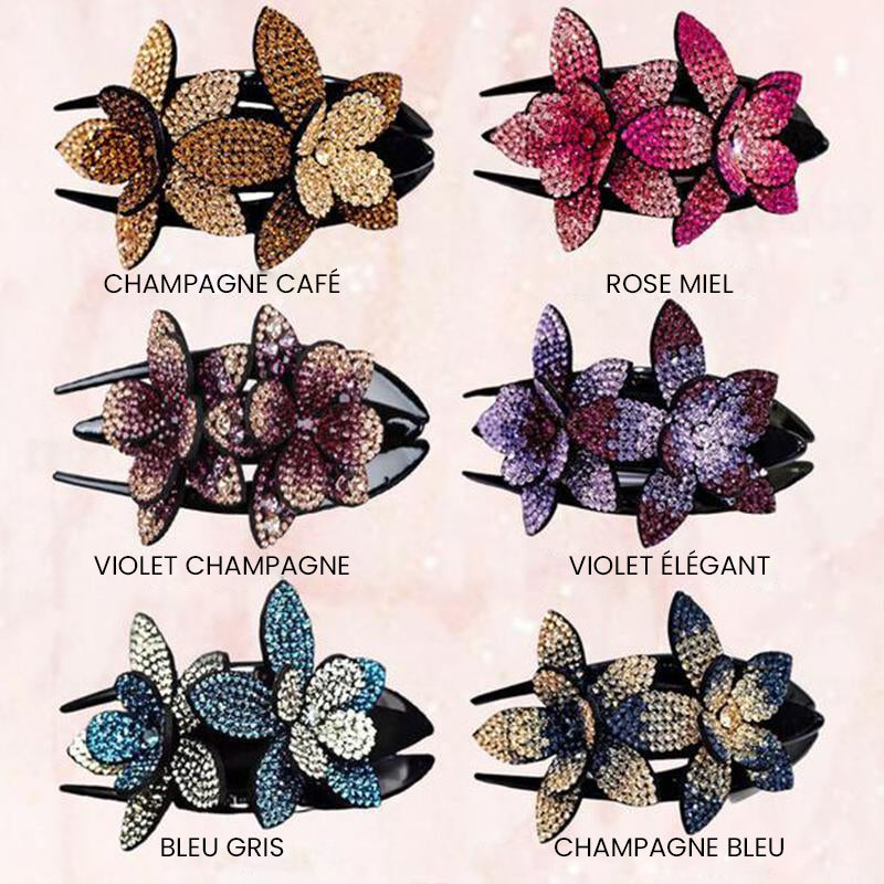 Double Flower Rhinestone Hair Pin | Stornfield