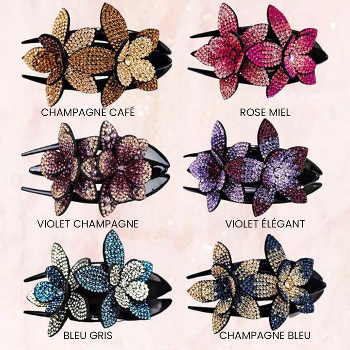 Double Flower Rhinestone Hair Pin | Stornfield