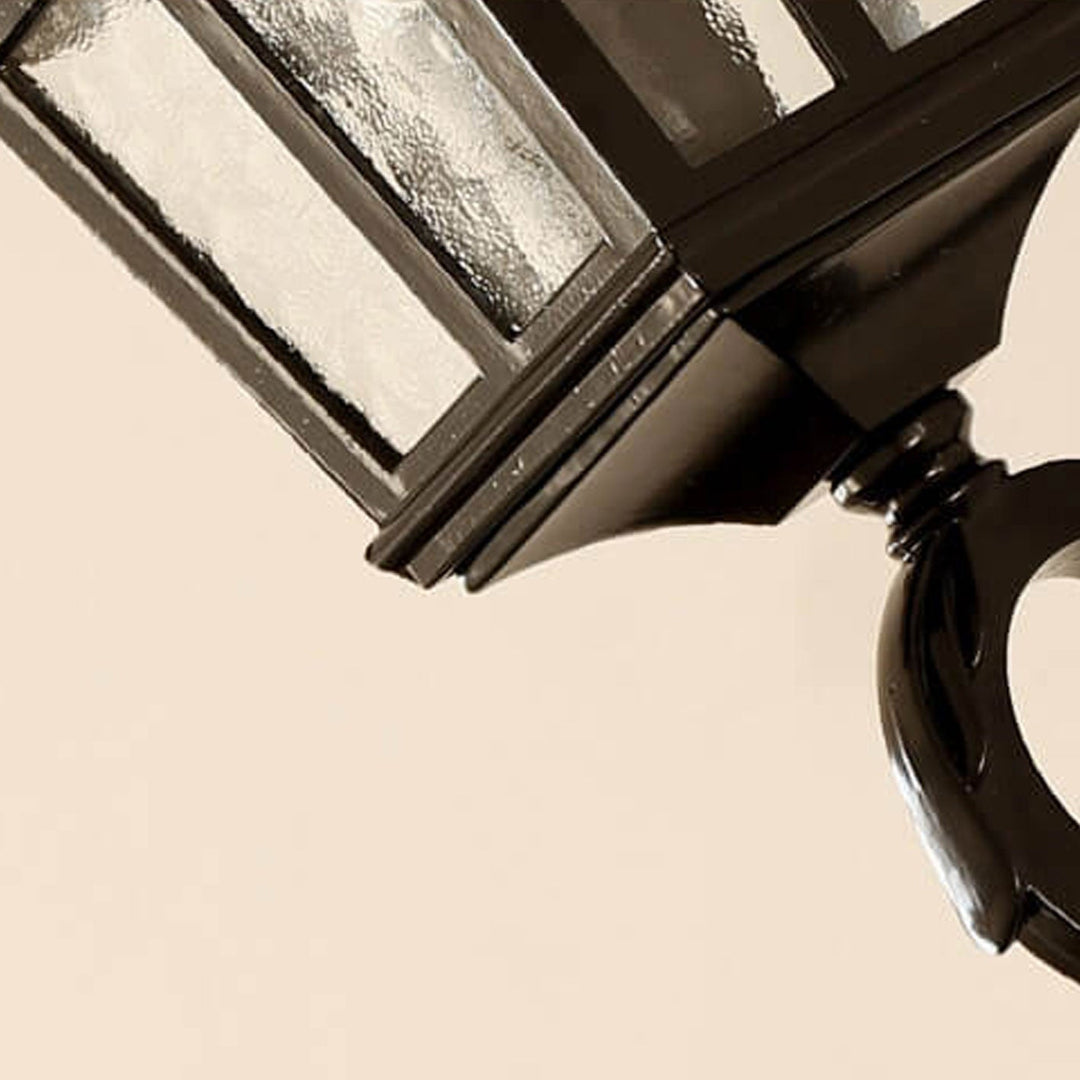 European Retro Glass Aluminum Lantern Outdoor Waterproof 1-Light Wall Sconce Lamp | Stornfield
