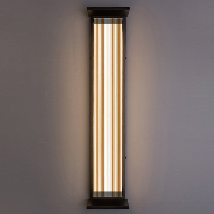 Modern Minimalist Waterproof Rectangular Stainless Steel Acrylic LED Wall Sconce Lamp For Outdoor Patio | Stornfield