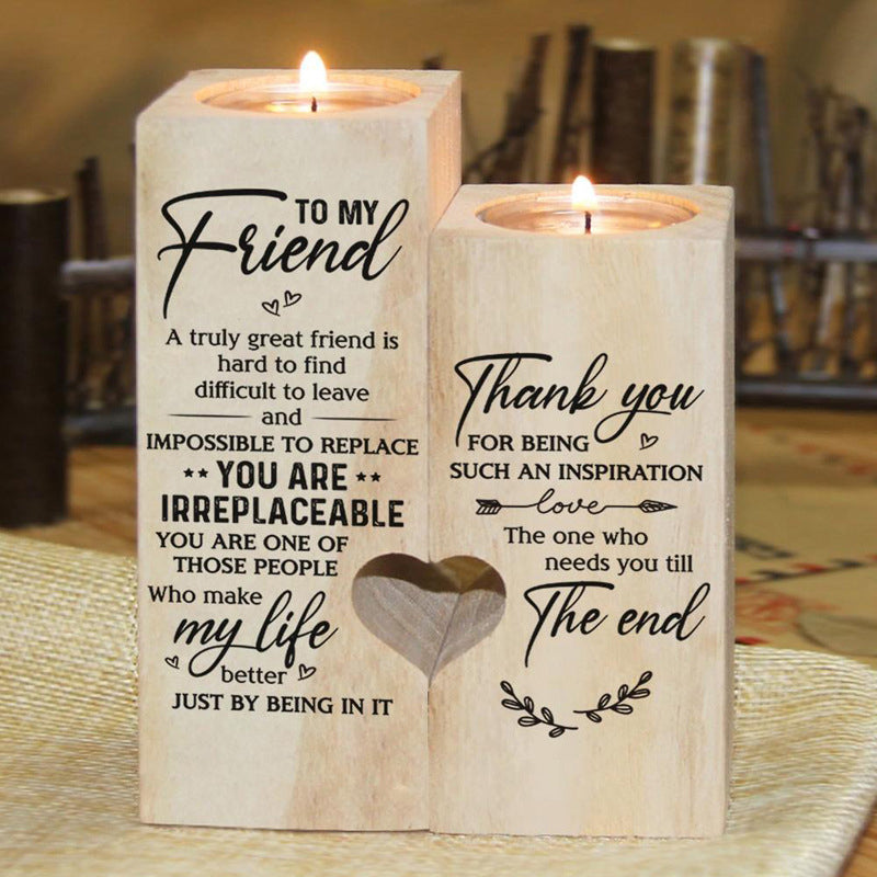 Smile A Lot More - Wooden Candle Holder with Candle Gift for Your Loved Ones | Stornfield