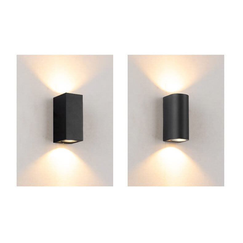 Modern Simple Outdoor Waterproof Aluminum Glass Cylinder 2-Light Wall Sconce Lamp | Stornfield