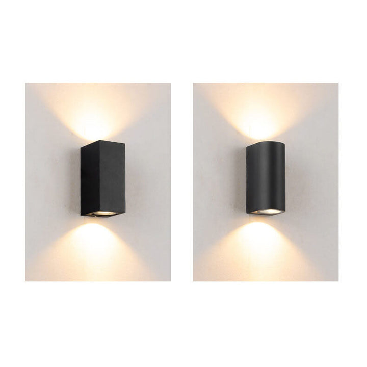 Modern Simple Outdoor Waterproof Aluminum Glass Cylinder 2-Light Wall Sconce Lamp | Stornfield