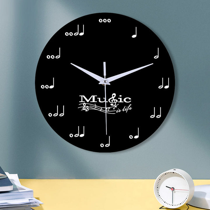 Stornfield | Music Note Wall Decor Silent Round Clock