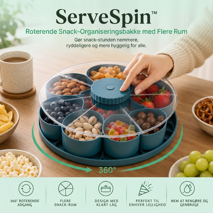 ServeSpin rotating tray with compartments | Stornfield