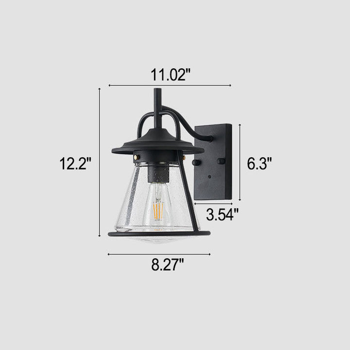 Waterproof Glass Cone Shade 1-Light Outdoor Wall Sconce Lamp | Stornfield