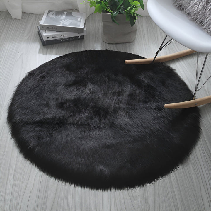 Round Plush Bedroom Floor Rug | Stornfield