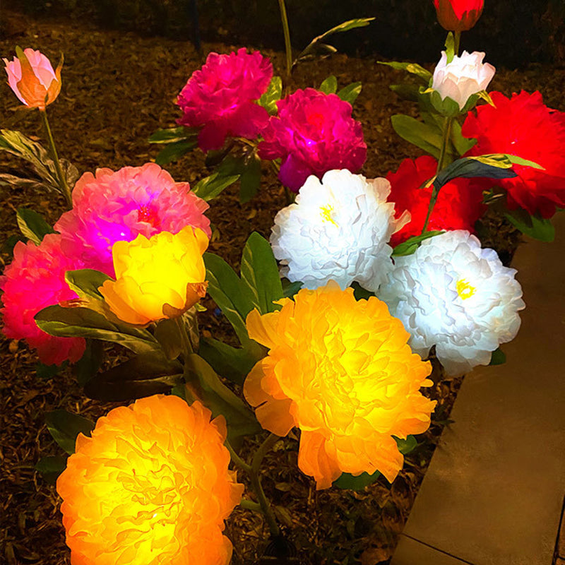 Contemporary Creative Solar Peony Flower LED Waterproof Lawn Landscape Insert Light For Outdoor Patio | Stornfield