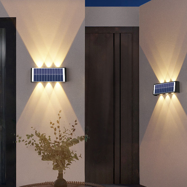 Stornfield | Simplicité Moderne Lampe Murale LED Rectangulaire ABS PMMA Étanche Solaire Pour Patio Extérieur
