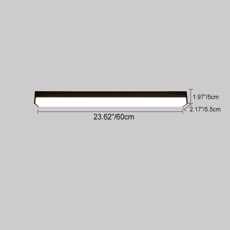 Modern Minimalist Long Rectangle Aluminum PC LED Flush Mount Ceiling Light For Outdoor Patio | Stornfield