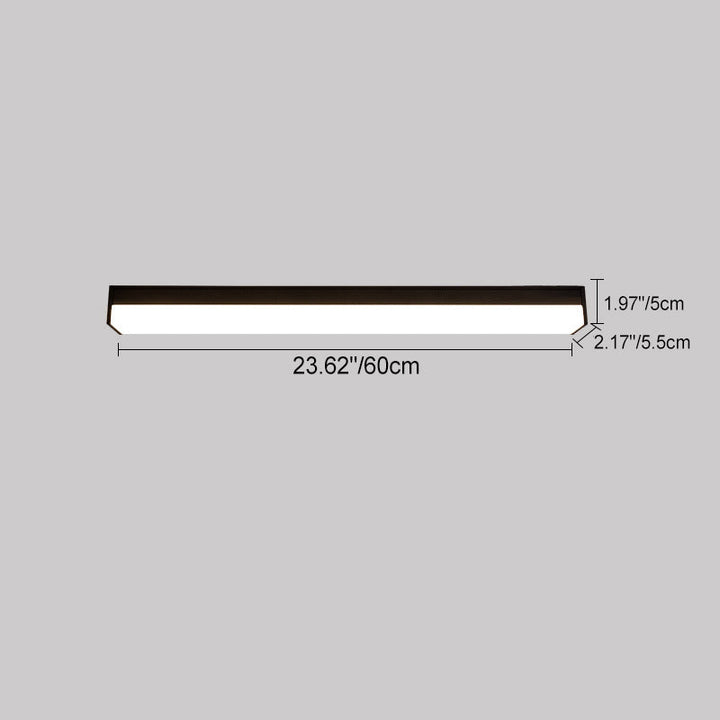 Modern Minimalist Long Rectangle Aluminum PC LED Flush Mount Ceiling Light For Outdoor Patio | Stornfield