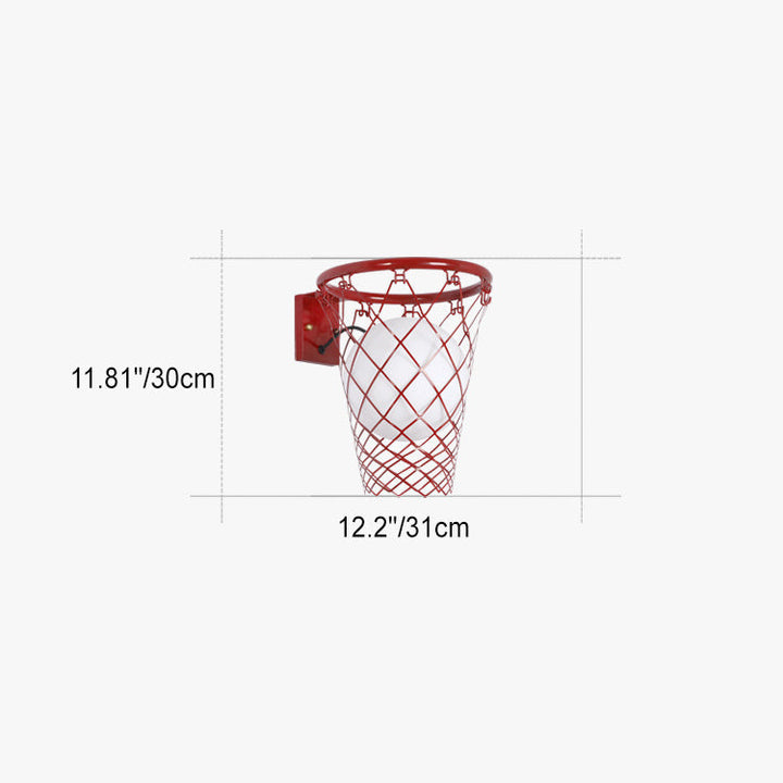 Stornfield | Slamora Applique Murale Enfant | Design Panier de Basketball | Verre & Métal | Style Art Déco | Lumière de Chambre
