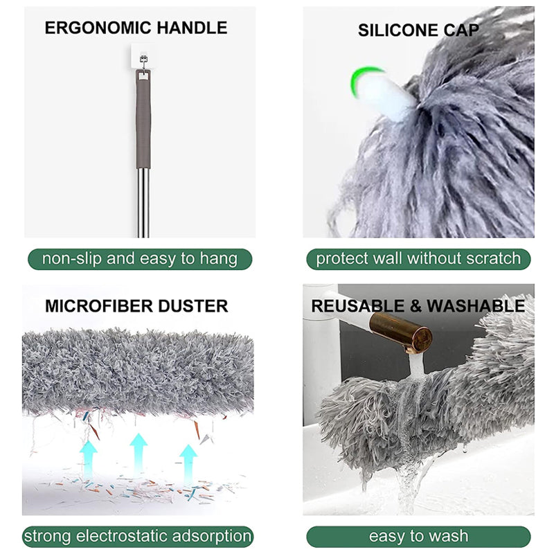 Retractable Washable Curved Microfiber Duster | Stornfield