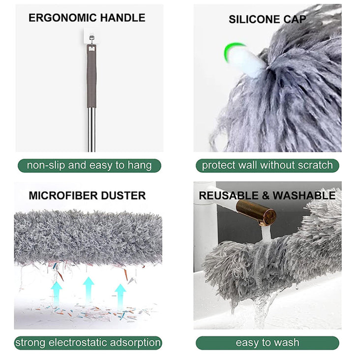 Retractable Washable Curved Microfiber Duster | Stornfield