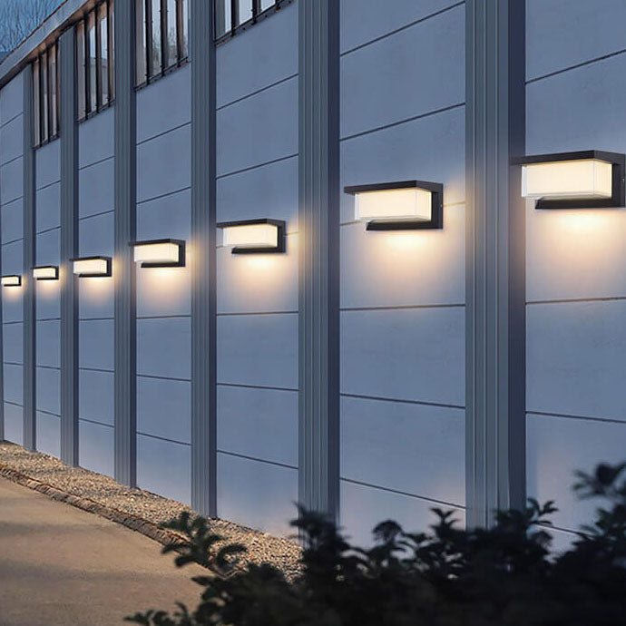 Modern Minimalist Solar Rectangle PC LED Outdoor Wall Sconce Lamp For Outdoor Patio | Stornfield