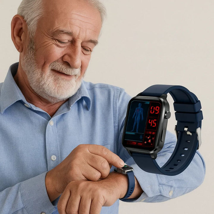 GlucoWell | Non-Invasive Smartwatch for Diabetes – Blood Glucose Monitor – HD Display – Painless Glucose Tracking for Adults Stornfield