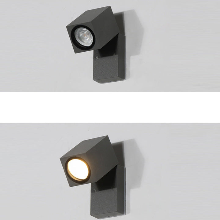 Contemporary Industrial Rectangular Aluminum 1-Light Outdoor Wall Sconce Lamp For Garden | Stornfield