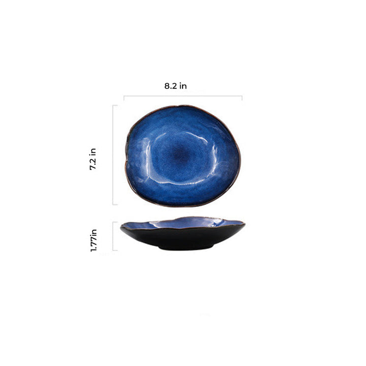Ocean Waves Deep Blue Plate | Stornfield