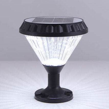Modern Black Solar Die-Cast Aluminum Glass Outdoor Patio Waterproof Column Head Light | Stornfield