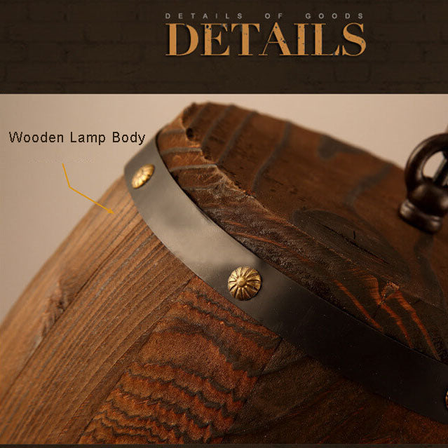Stornfield | BarrelGlow Vintage Luster Pendant | Wooden Wine Barrel Design | 1-Light | Rustic Lighting