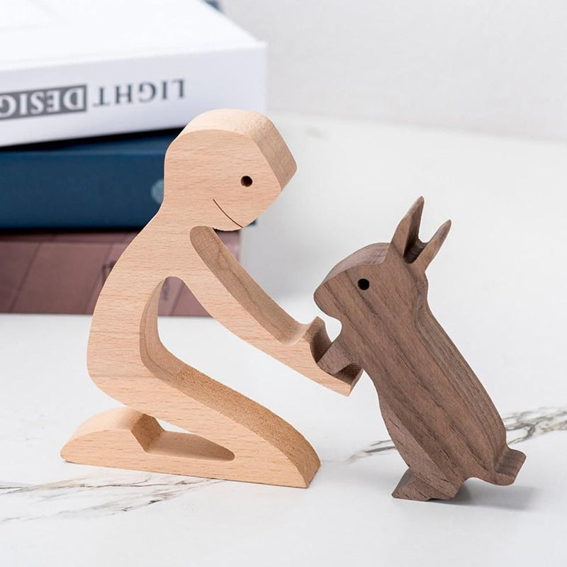 Gift For Pet Lovers - Wood Sculpture Table Ornaments - The Love Between You And Your Fur-Friend | Stornfield