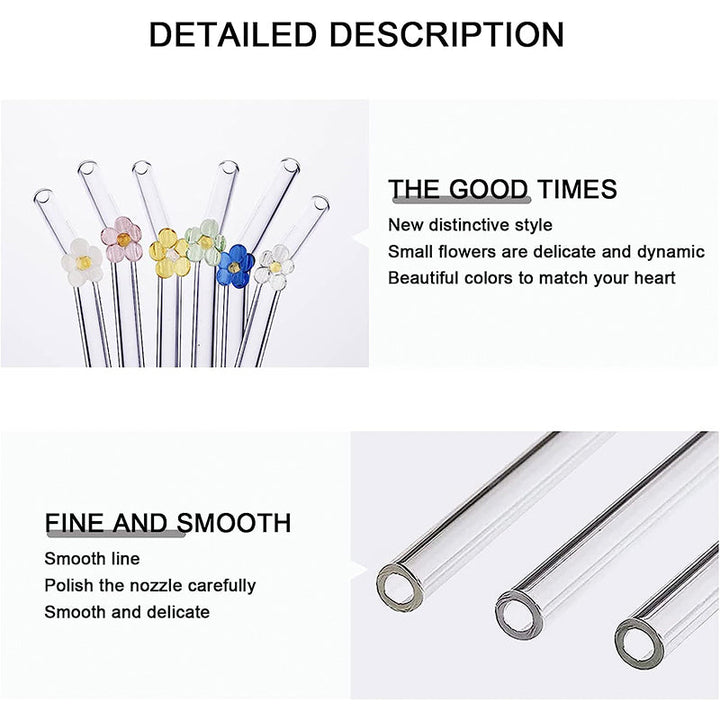 6 PCS Reusable Stained Glass Straws with Cleaning Brush | Stornfield