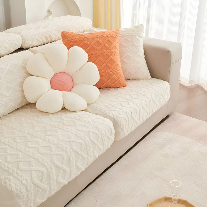 Samt-Sofa cover with diamond pattern – Soft & Luxurious | Perfect fit for any couch | Stornfield