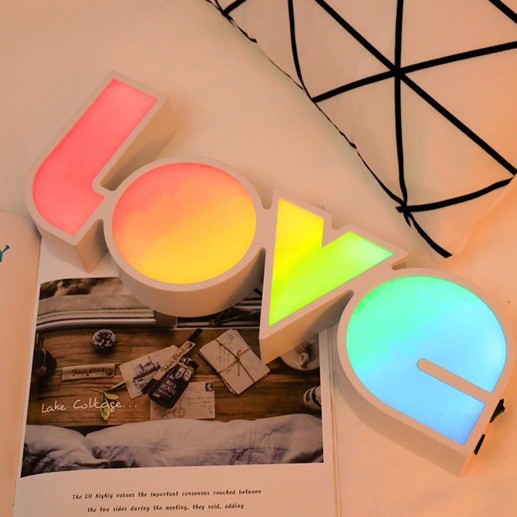Stornfield | PS LOVE Letters Waterproof LED Table Lamp Modern Art Deco for Bedroom