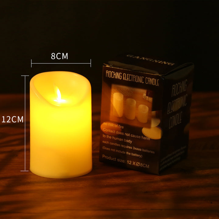 LED stump candle with realistic flicker effect