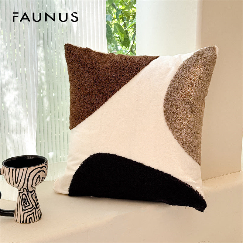 Tufted pillowcase, abstract patterns, 45×45 cm