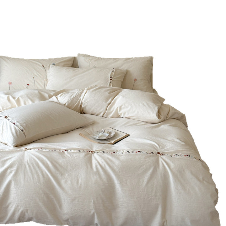Cotton Linen Bedding Set 4-piece, Japanese Style