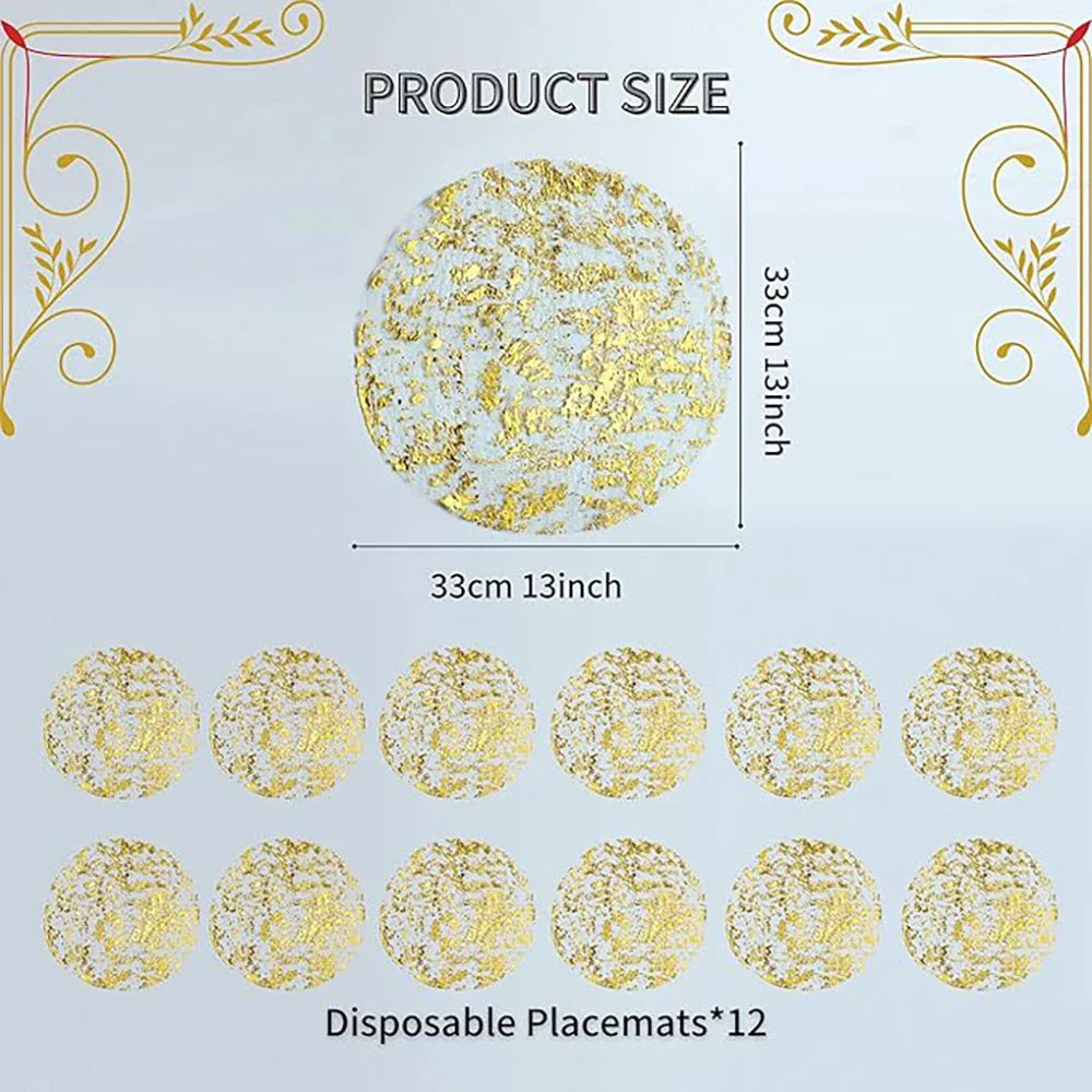 Set of 12 Disposable Gold Coaster Sets Kitchen Tools | Stornfield