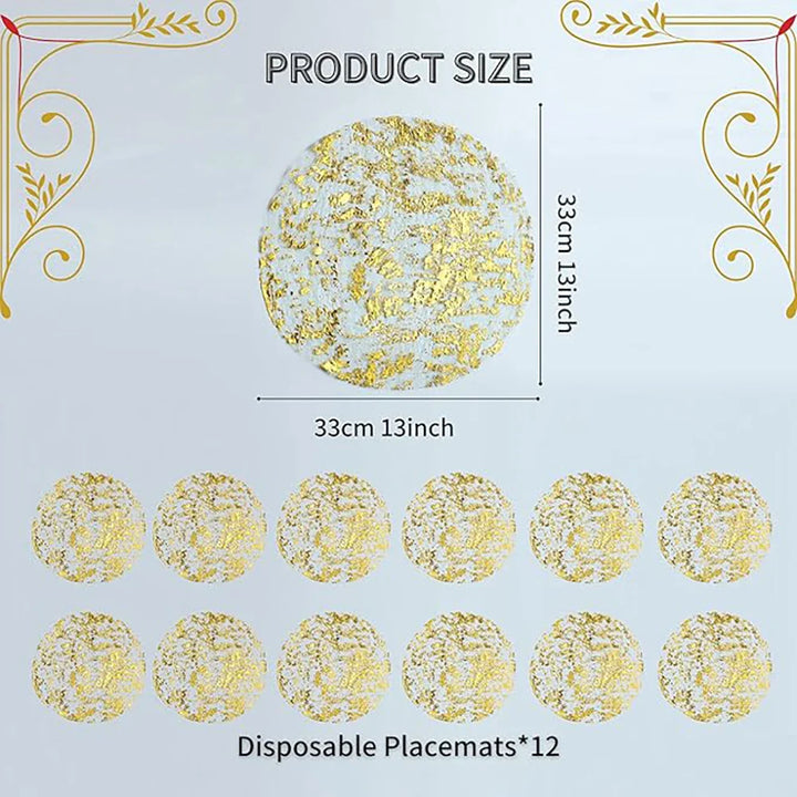 Set of 12 Disposable Gold Coaster Sets Kitchen Tools | Stornfield