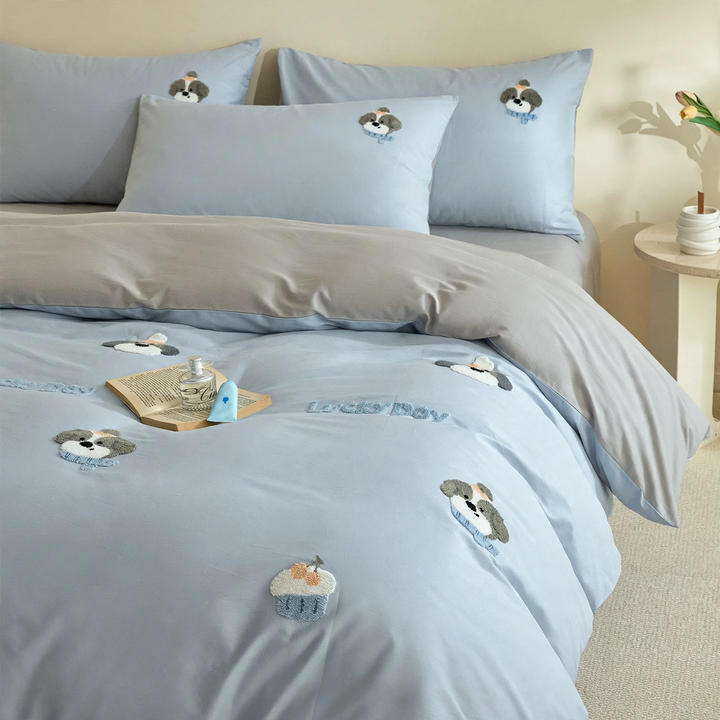 Cotton bedding set, 4-piece, cartoon design