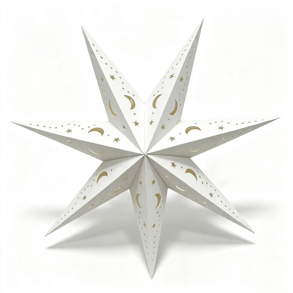 Decorative paper star for hanging