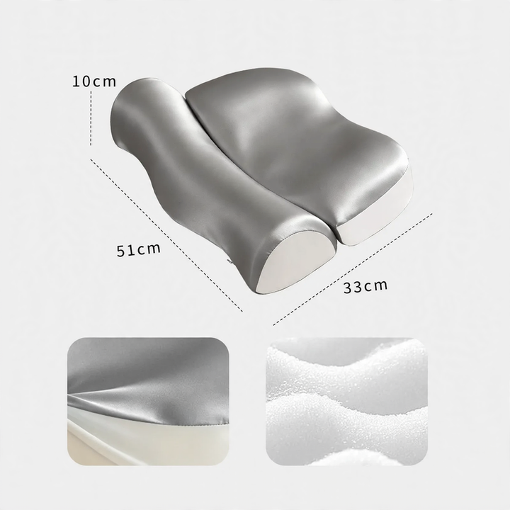 Wellen pillow made of memory foam with ice silk cover