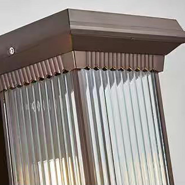 Modern Minimalist Waterproof Rectangle Aluminum Glass 1/2 Light Outdoor Wall Sconce Lamp For Garden | Stornfield