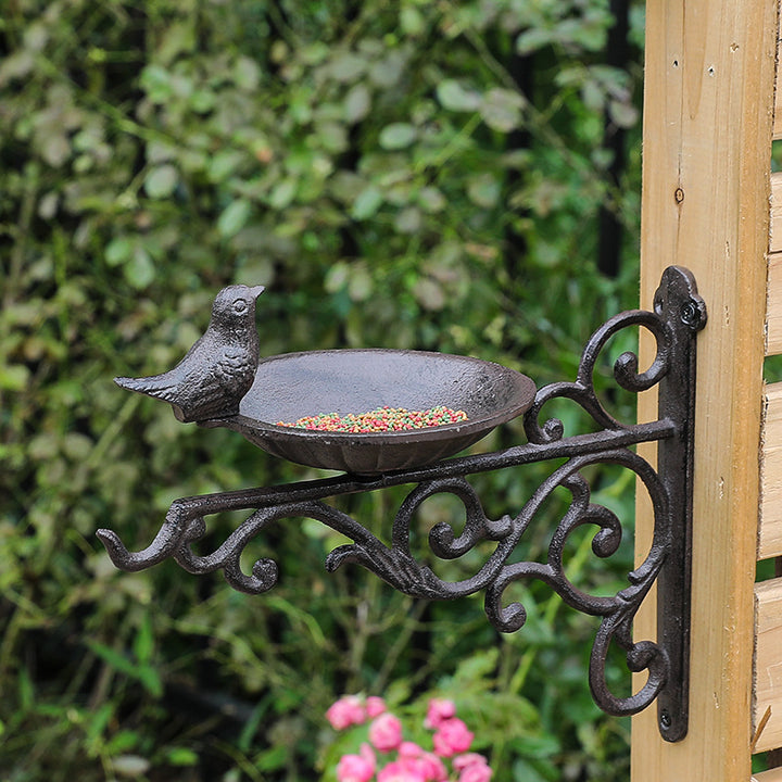 Decorative Wall Birdbath made of Cast Iron in European Style