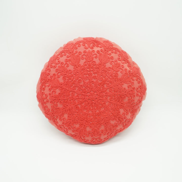 Embroidered Round Decorative Cushion
