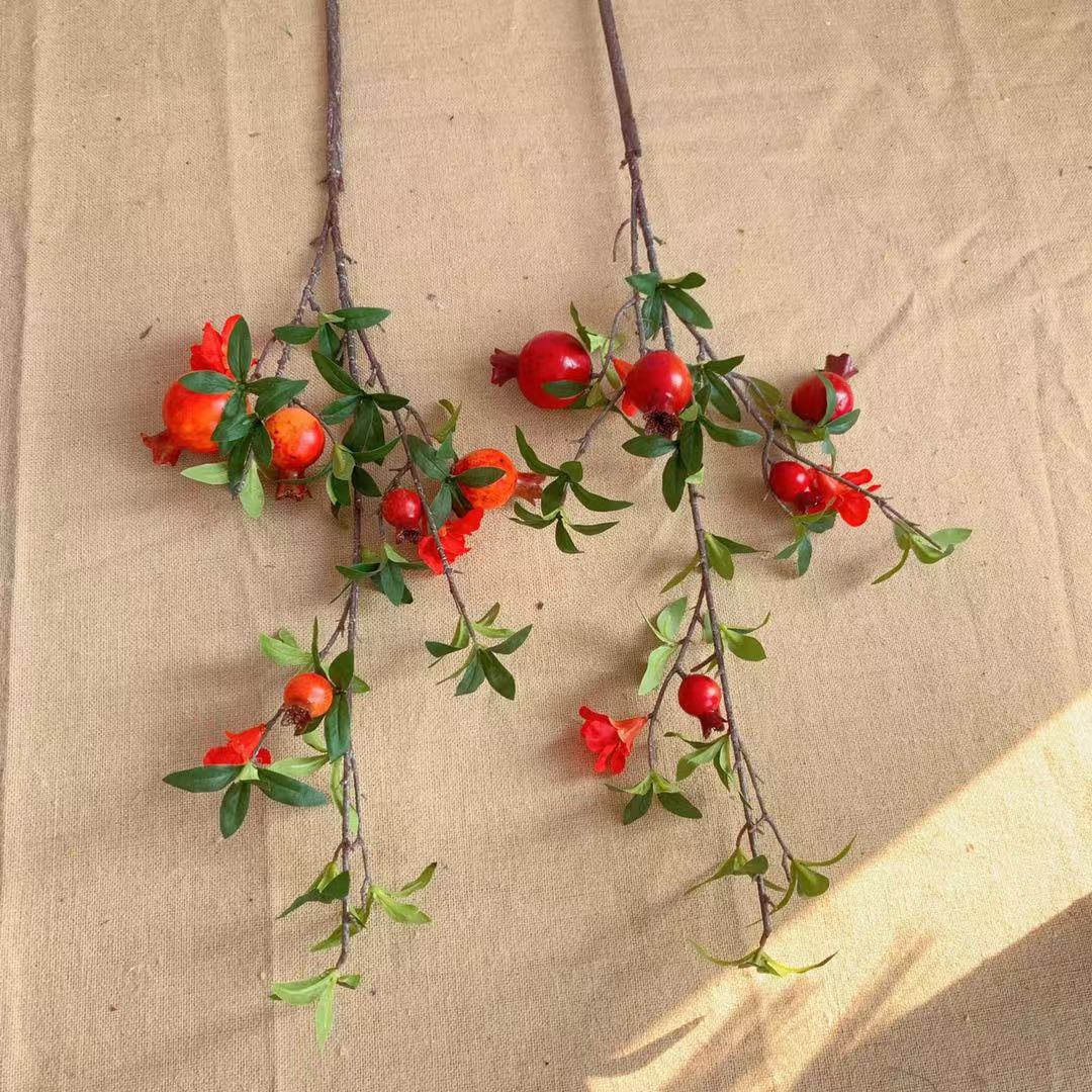 Decorative Pomegranate and Floral Stem