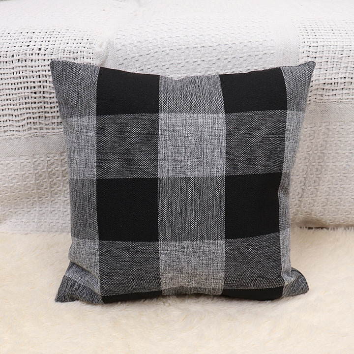 Square Gingham Weave Throw Pillow with Removable Cover