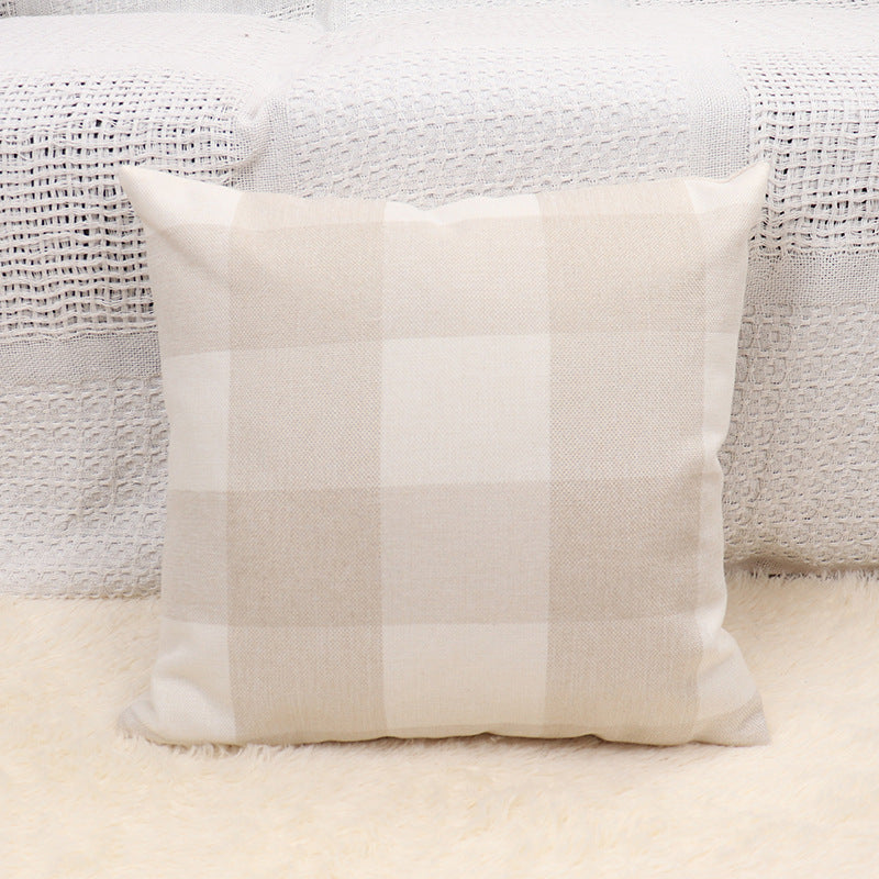 Square Gingham Weave Throw Pillow with Removable Cover