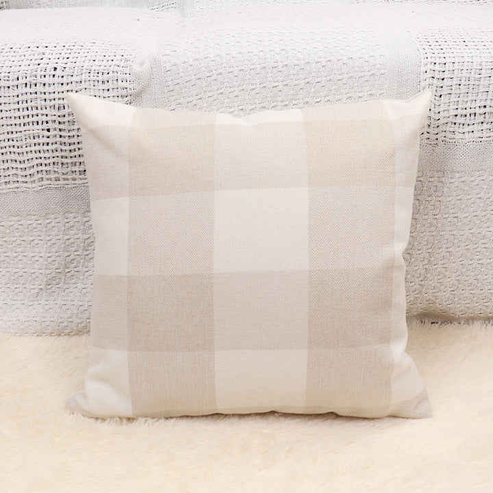 Square Gingham Weave Throw Pillow with Removable Cover