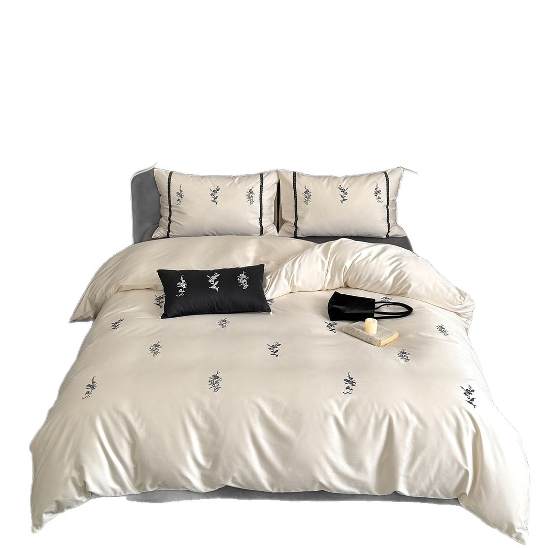 Bedding set, cotton, embroidery, floral pattern