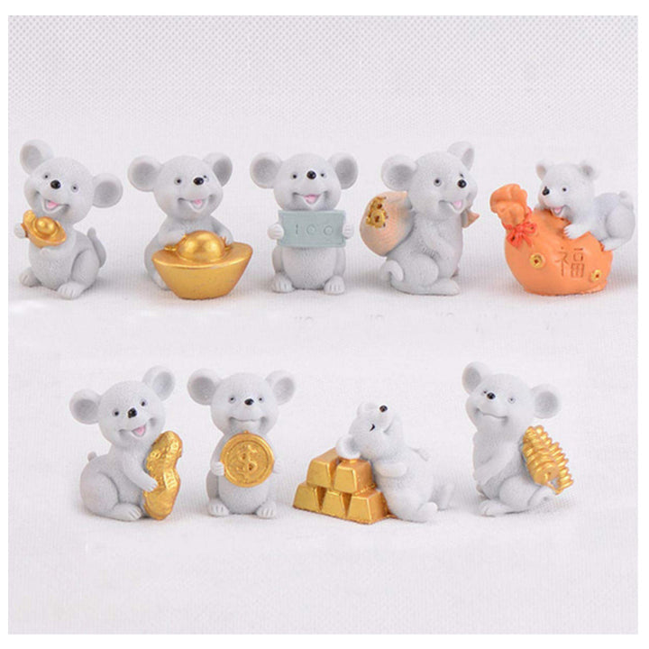 Playful Mouse Figurine Set